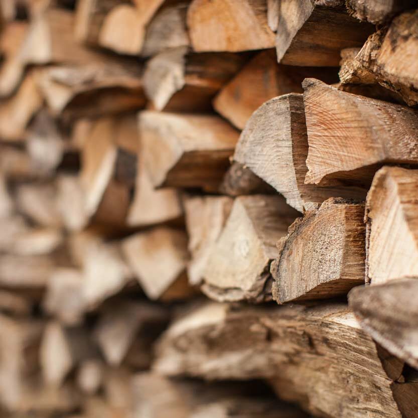 Split Wood Pile Little Barn